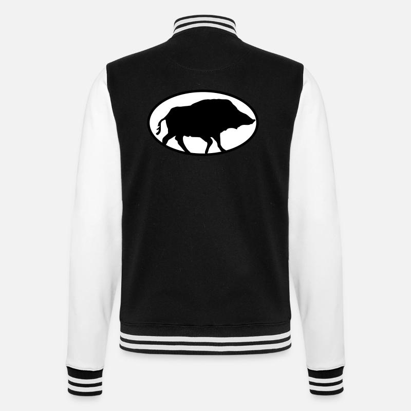 Wildschweine - College-Sweatjacke - Schwarz/Weiß