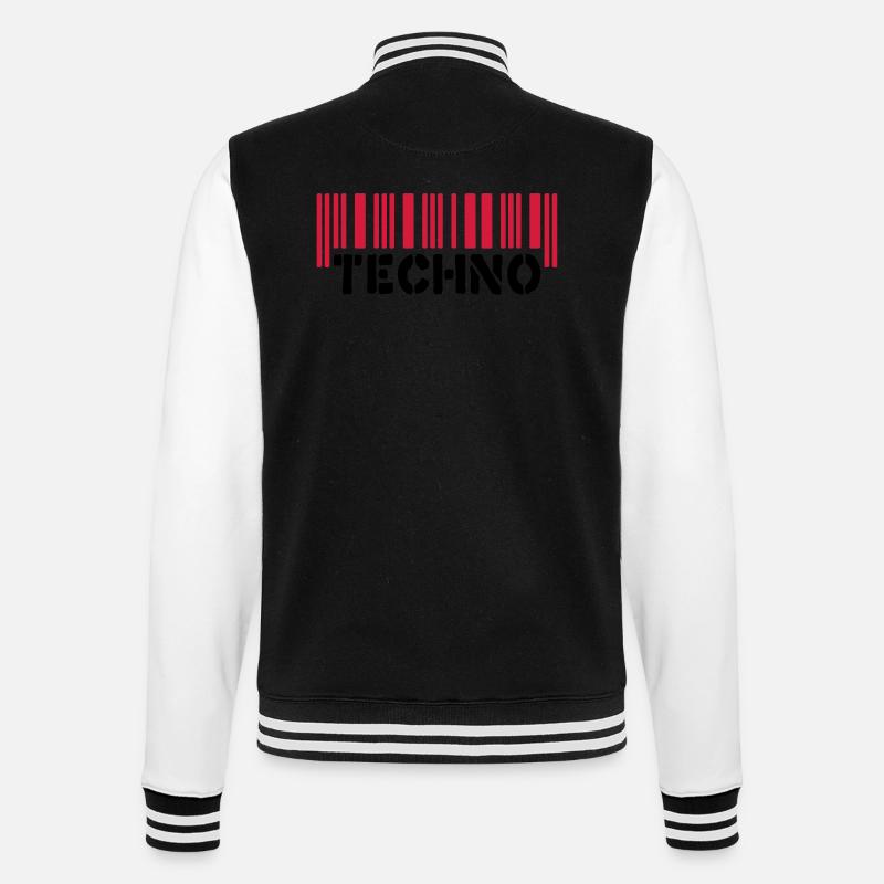 Techno__V002 - Veste Teddy - noir/blanc