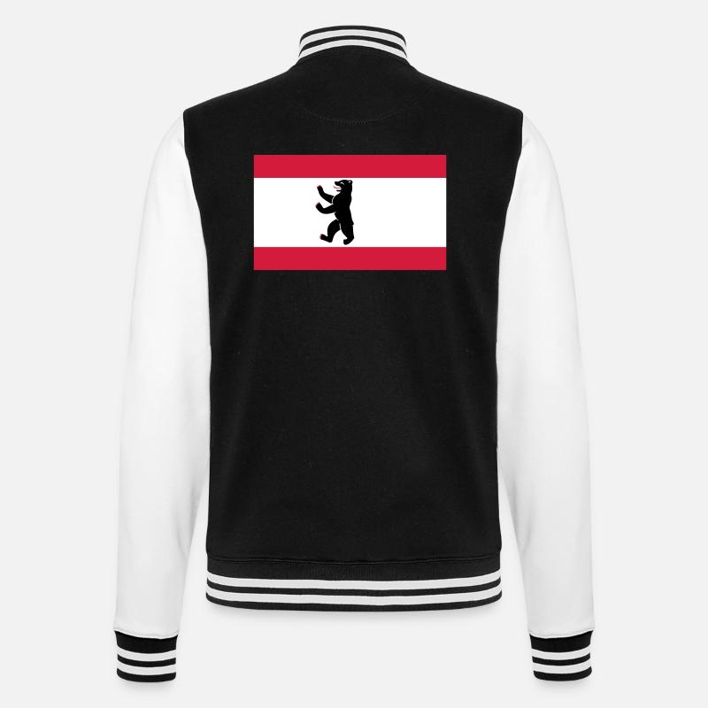 Flagge von Berlin - College-Sweatjacke - Schwarz/Weiß