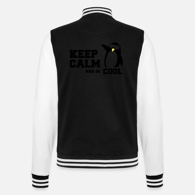 penguin keep calm - College Sweat Jacket - black/white