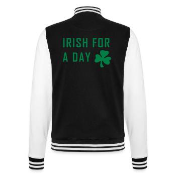 irish for a day st. patrick´s day - College-Sweatjacke - Schwarz/Weiß - Hinten - Marisol (170cm)