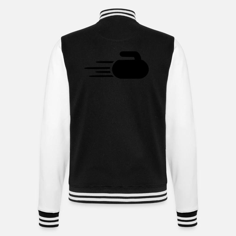 Curling - College-Sweatjacke - Schwarz/Weiß