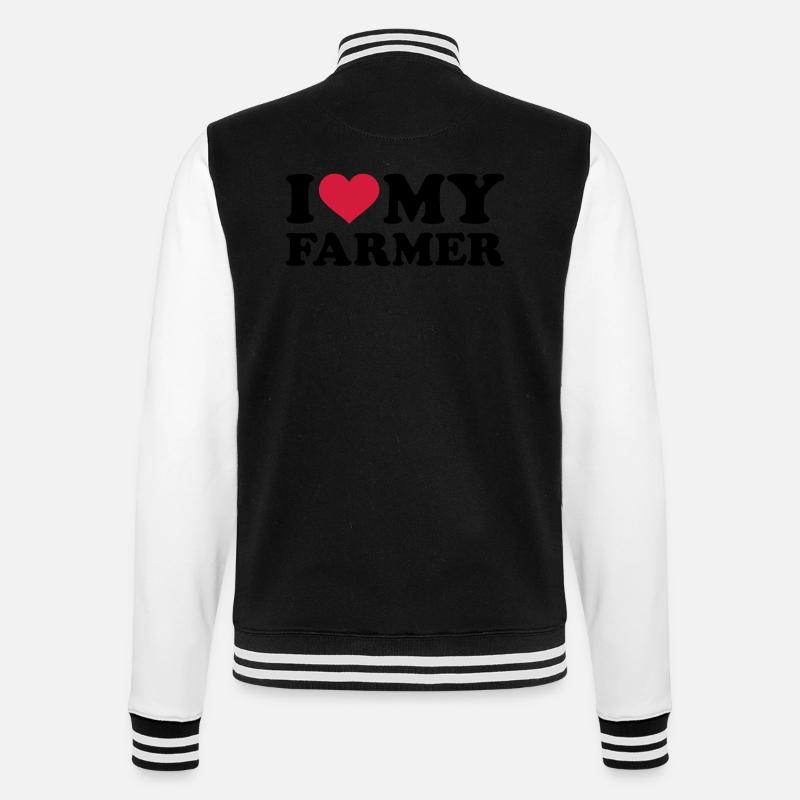 I love my Farmer - College Sweat Jacket - black/white