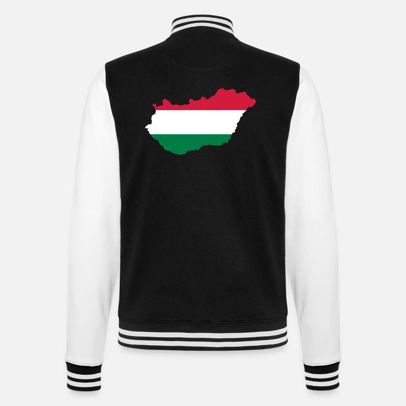 Ungarn - College-Sweatjacke - Schwarz/Weiß