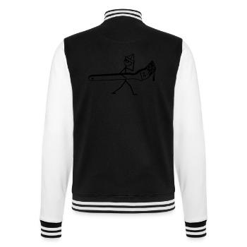 Maler mit Heizungspinsel - College-Sweatjacke - Schwarz/Weiß - Hinten - Marisol (170cm)