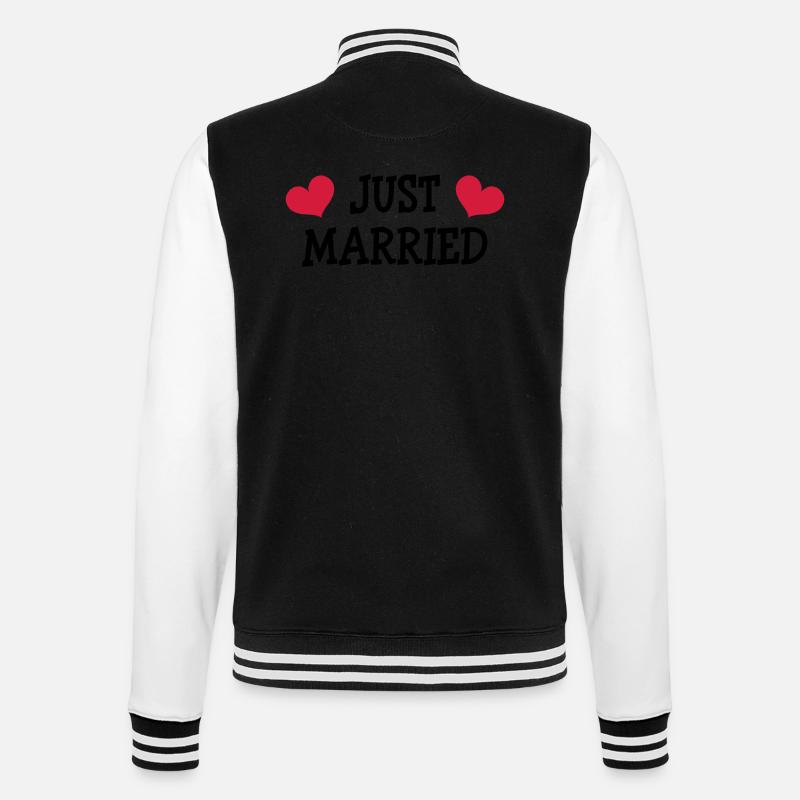 Just Married - Wedding - College-Sweatjacke - Schwarz/Weiß