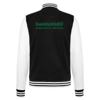 Der Rasen müsste gemäht werden - College-Sweatjacke - Schwarz/Weiß - Hinten - Marisol (170cm)