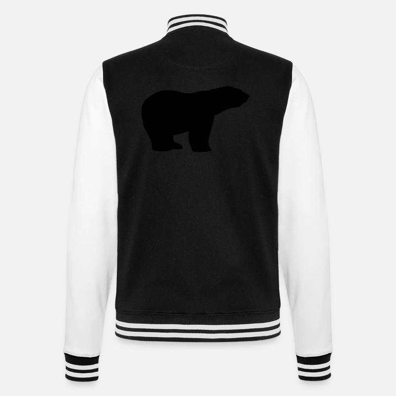 Polar Bear - College-Sweatjacke - Schwarz/Weiß