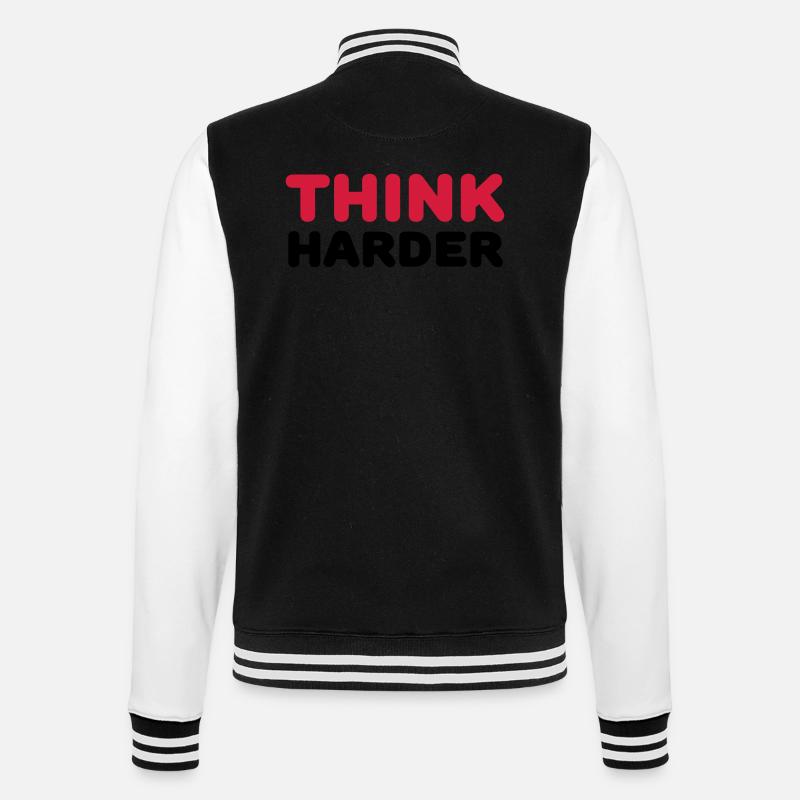 Think harder - College Sweat Jacket - black/white