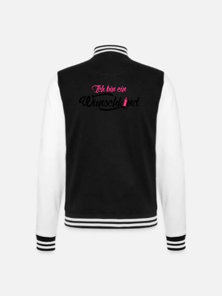 Ich bin ein Wunschkind - Baby - Neugeborenes - College-Sweatjacke - Schwarz/Weiß
