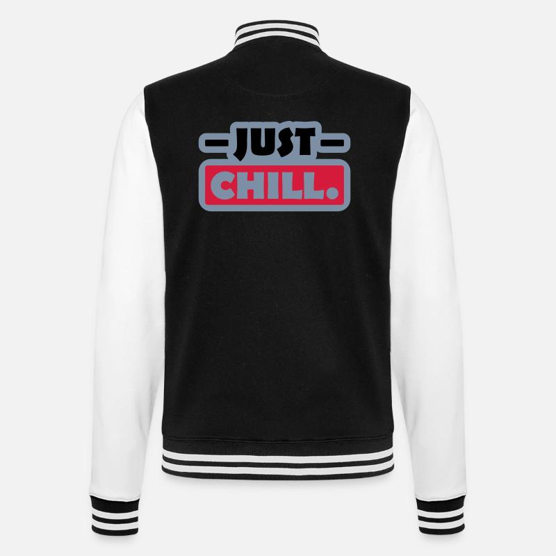 Just Chill Text Logo - Veste Teddy - noir/blanc