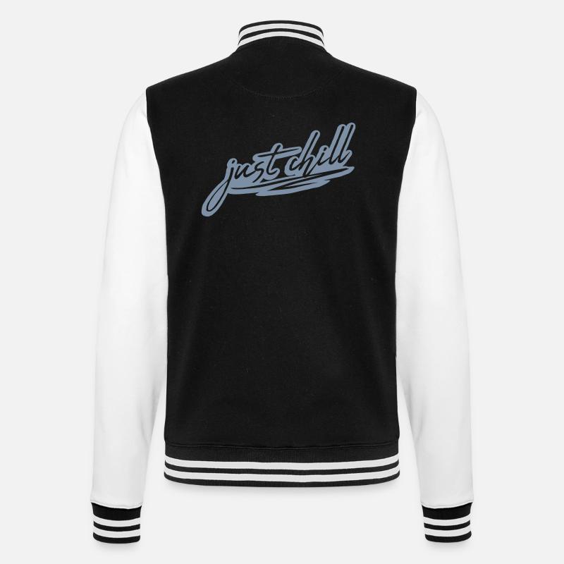 Just Chill Text Logo - Veste Teddy - noir/blanc