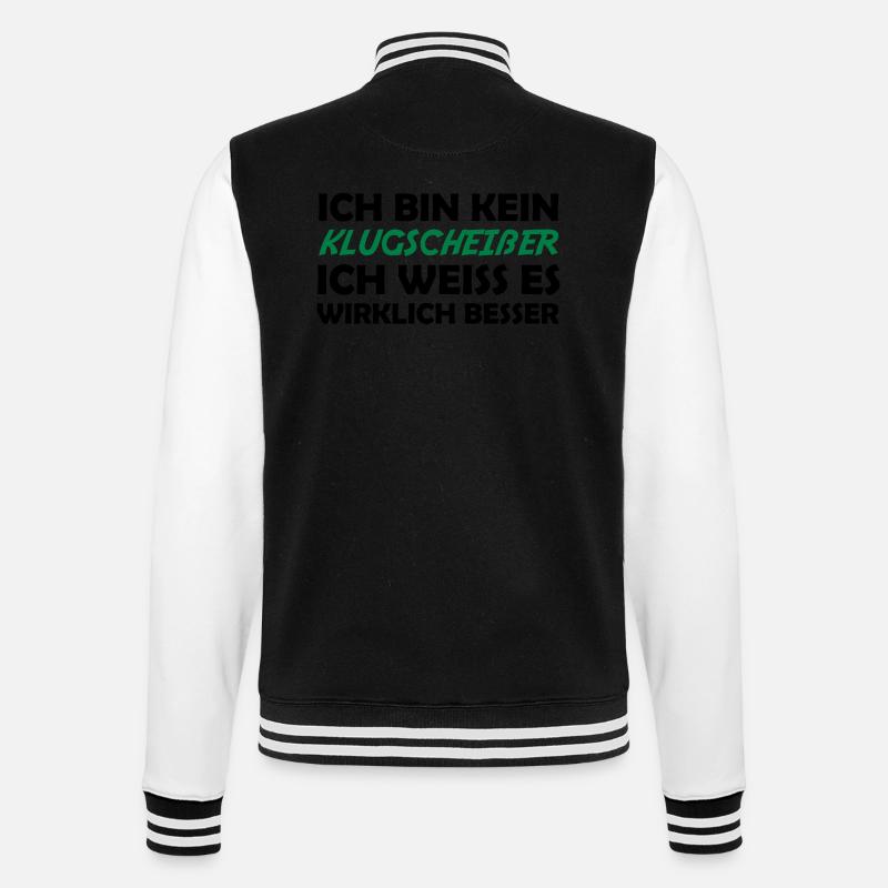 Bin kein klugscheißer - College-Sweatjacke - Schwarz/Weiß