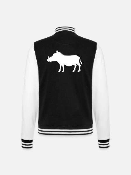 wild boar - College Sweat Jacket - black/white