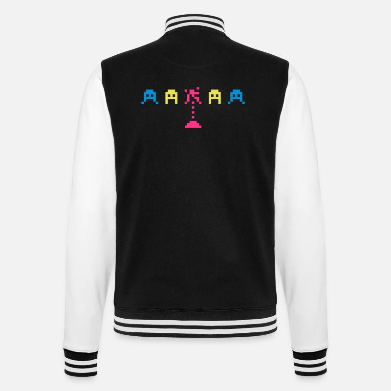 Space Invadors - College-Sweatjacke - Schwarz/Weiß