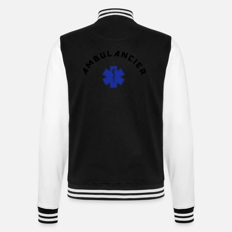 ambulancier logo 4 - College-Sweatjacke - Schwarz/Weiß