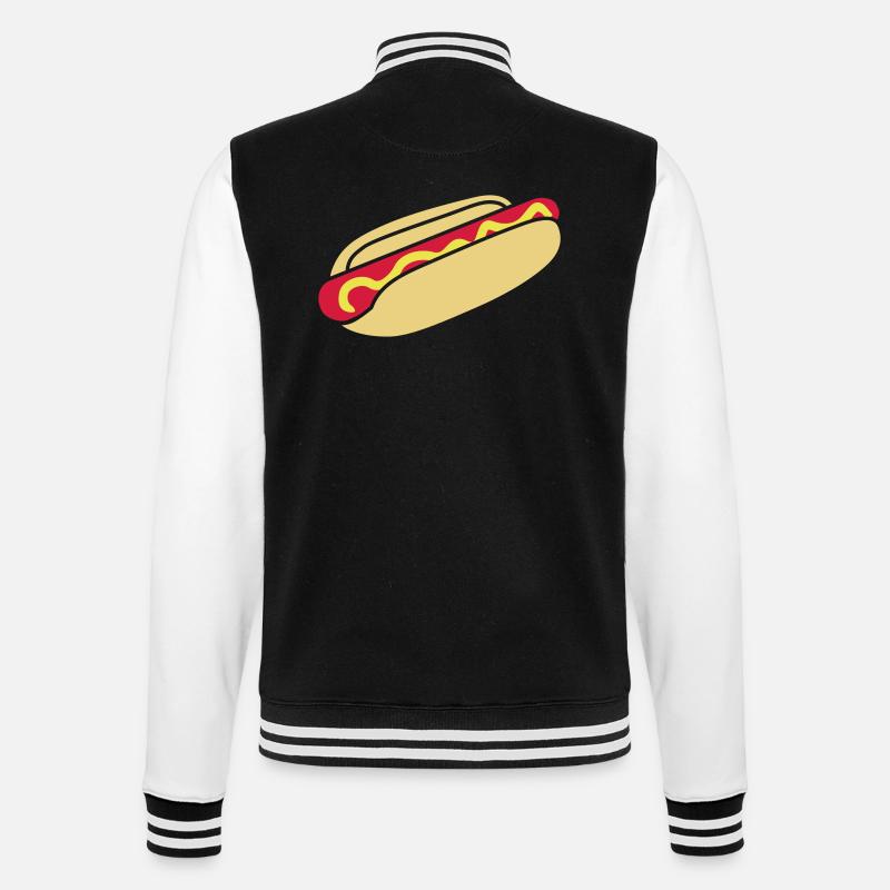 fastfood_hotdog_design_3c - Veste Teddy - noir/blanc