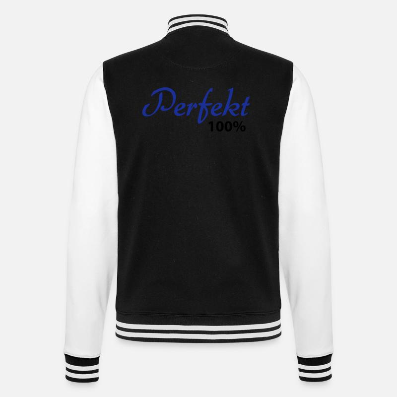 Perfekt 100% - College-Sweatjacke - Schwarz/Weiß