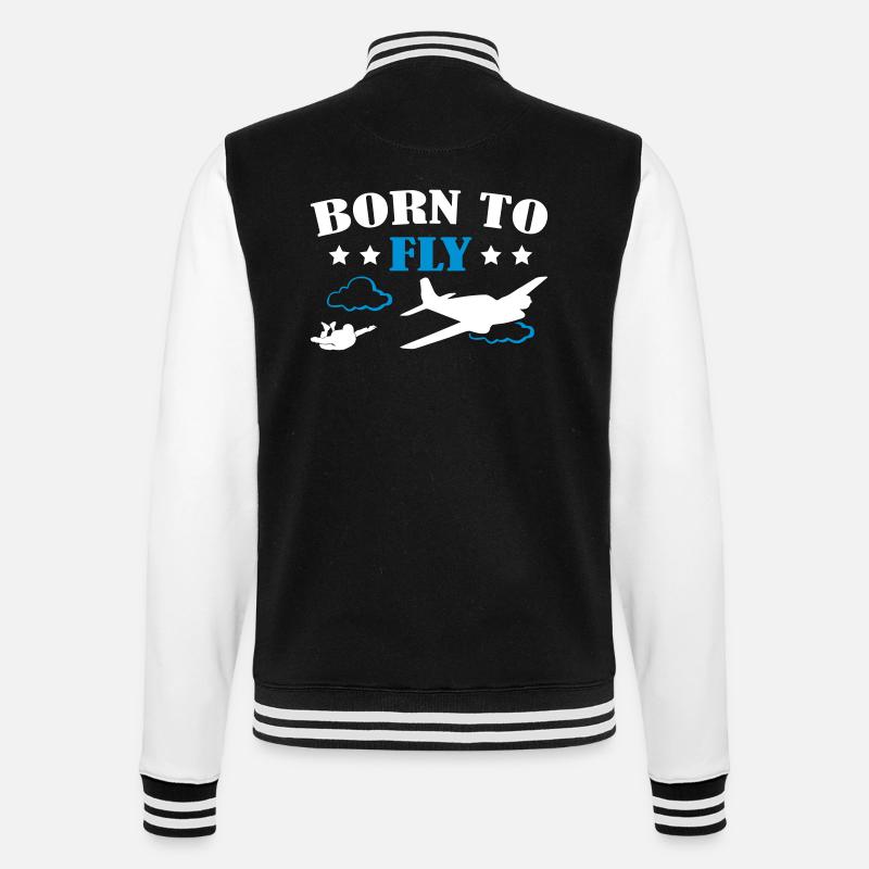 Born To Fly Skydive - College Sweat Jacket - black/white