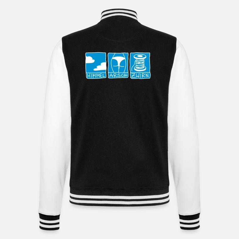 heaven, ass and thread - College Sweat Jacket - black/white