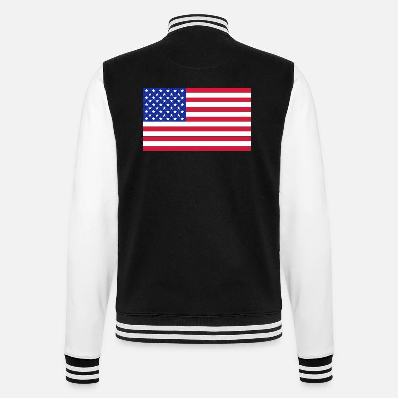 drapeau_etats_unis - Veste Teddy - noir/blanc