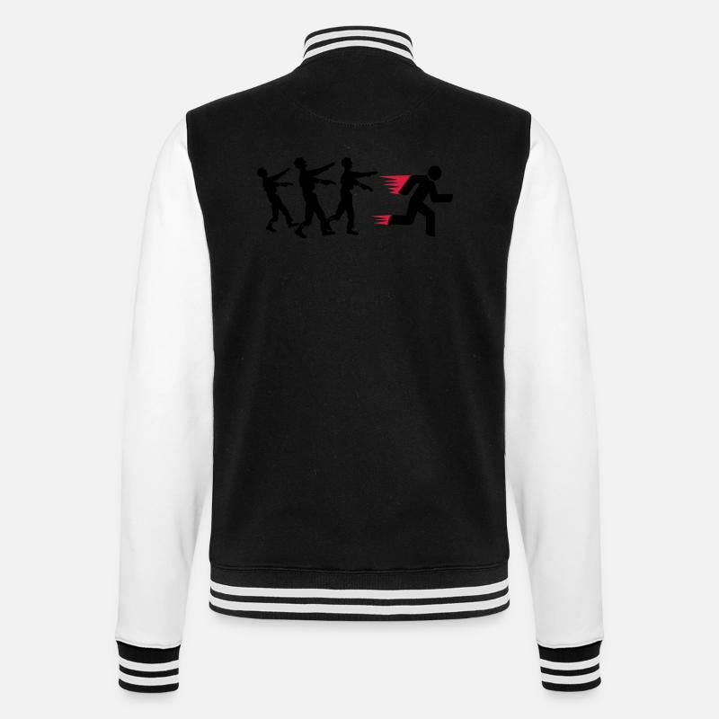 Run From Zombies - Veste Teddy - noir/blanc