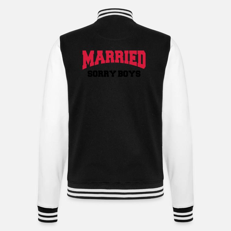 Married - Sorry boys! - College Sweat Jacket - black/white