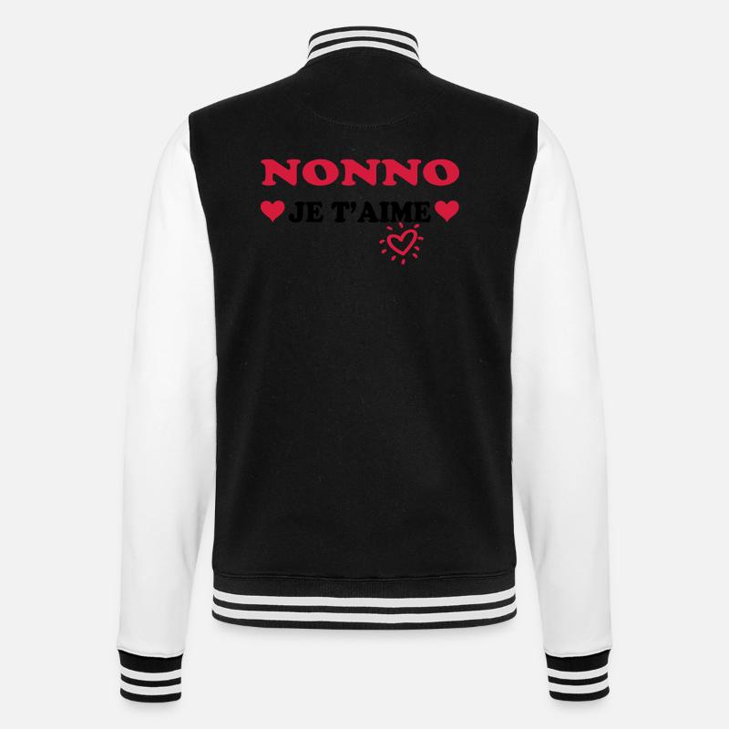 Nonno je t'aime - Veste Teddy - noir/blanc