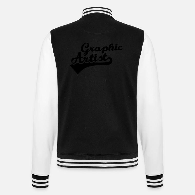 Grafiker - College-Sweatjacke - Schwarz/Weiß