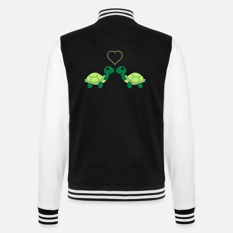 schildkroeten_verliebt_001 - Veste Teddy - noir/blanc