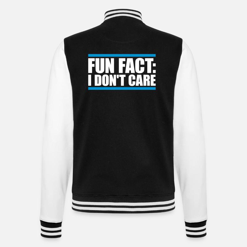 I don't care fact - College Sweat Jacket - black/white