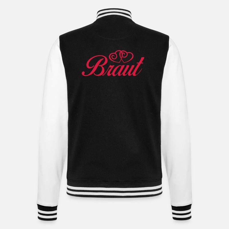 braut - College-Sweatjacke - Schwarz/Weiß
