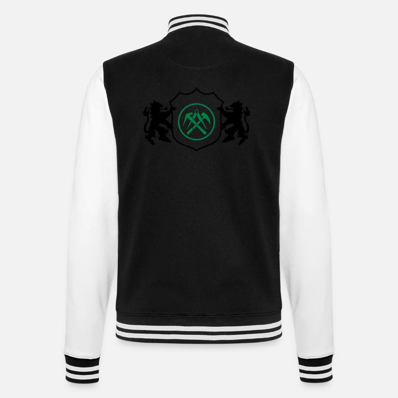 dachdecker wappen 1 - College-Sweatjacke - Schwarz/Weiß