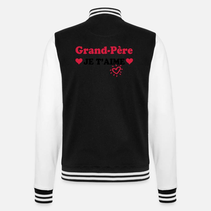 Grand Père je t'aime - Veste Teddy - noir/blanc