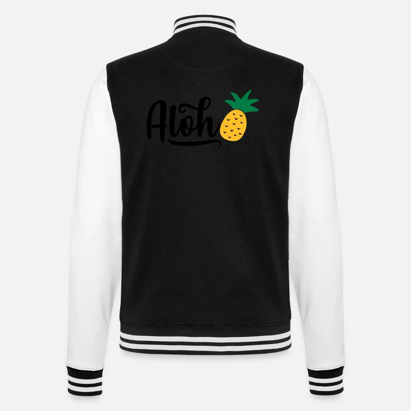 Aloha Ananas - College-Sweatjacke - Schwarz/Weiß