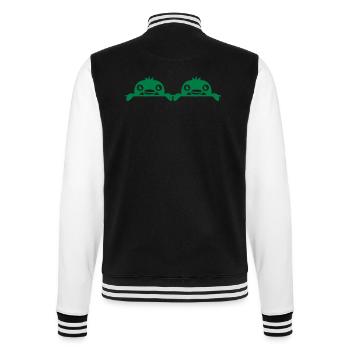 2 penguins friends peeking out from behind the wall Team - College Sweat Jacket - black/white - Back - Marisol (170cm)