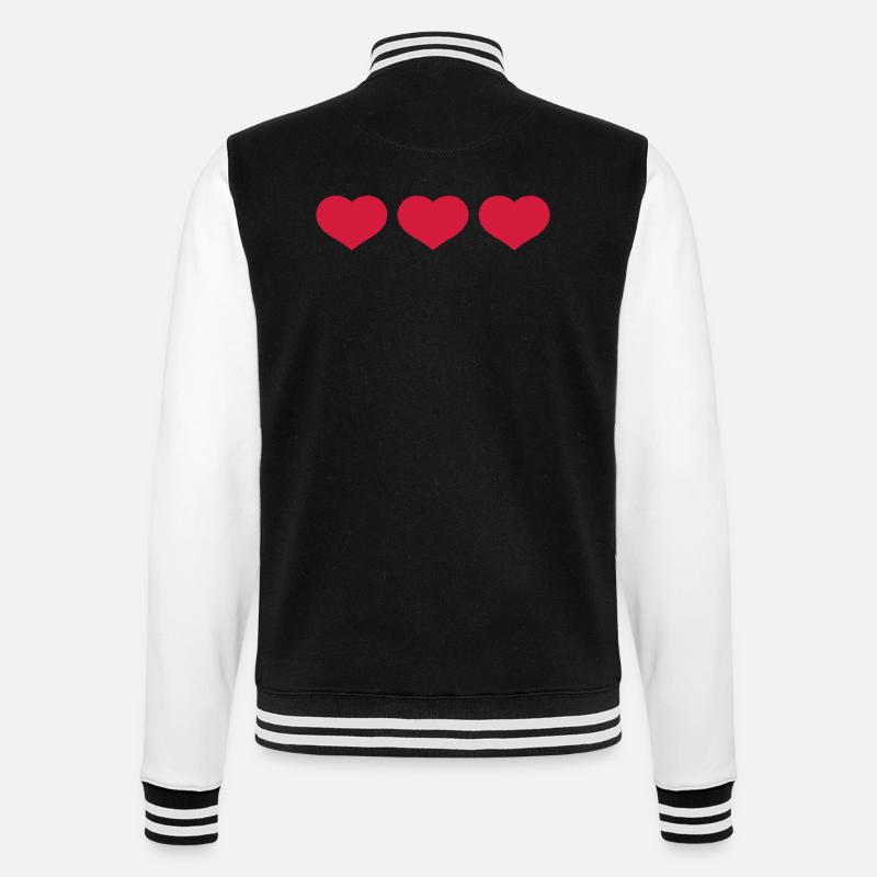 herzen - College-Sweatjacke - Schwarz/Weiß