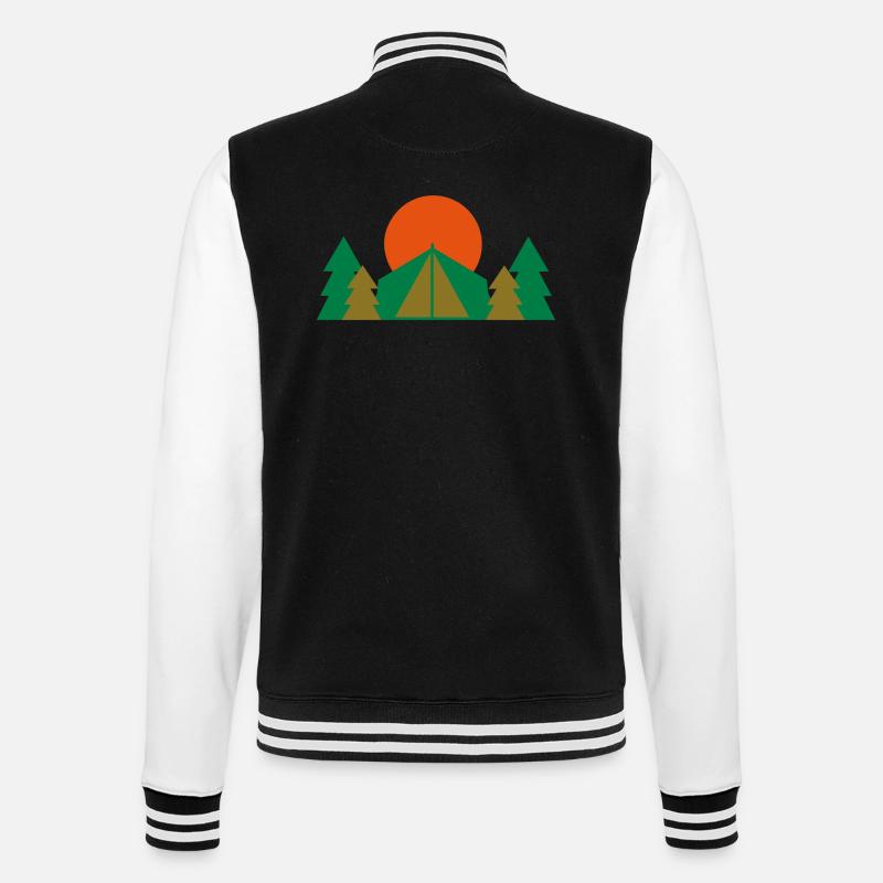 CAMPING - College-Sweatjacke - Schwarz/Weiß