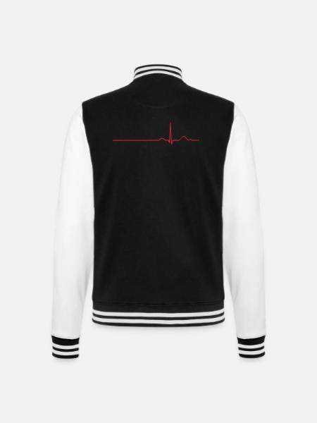 EKG Sinusrhythmus - College-Sweatjacke - Schwarz/Weiß