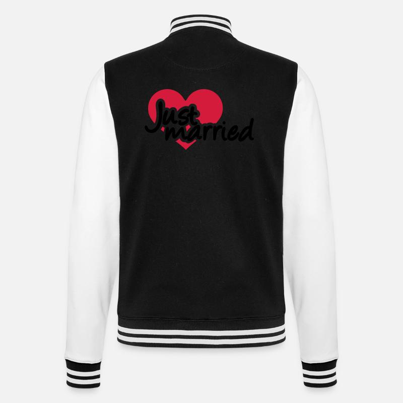 Just married - College-Sweatjacke - Schwarz/Weiß