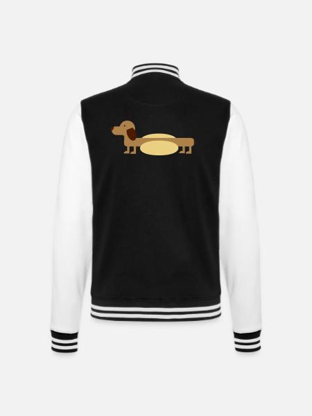Hot-Dog - College-Sweatjacke - Schwarz/Weiß