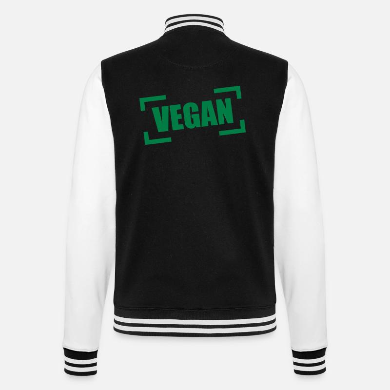 Vegan Stempel Logo - College-Sweatjacke - Schwarz/Weiß