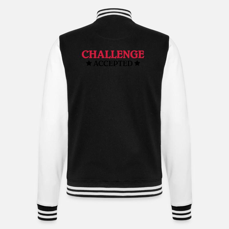 Challenge accepted - College-Sweatjacke - Schwarz/Weiß