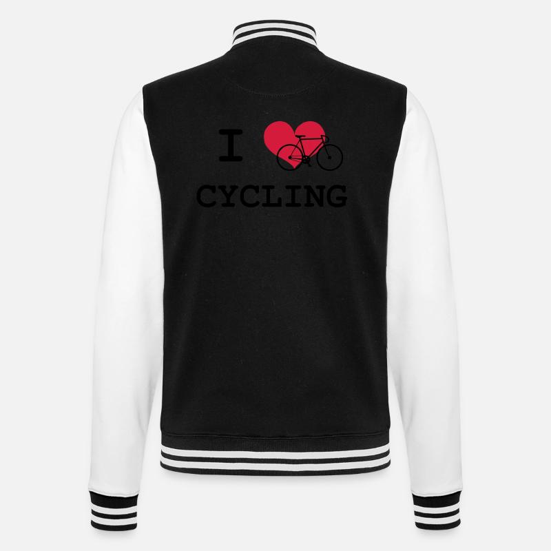 I Love Cycling - College-Sweatjacke - Schwarz/Weiß