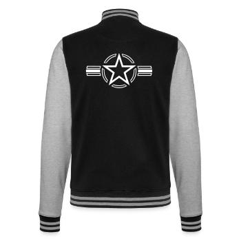 USA Army Navy Air Force Star Stern Armee - College-Sweatjacke - Schwarz/Grau meliert - Hinten - Marisol (170cm)