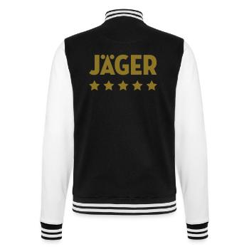 Jäger Jagd Jägerin Tier Tiere Natur Gewehr Land - College-Sweatjacke - Schwarz/Weiß - Hinten - Marisol (170cm)