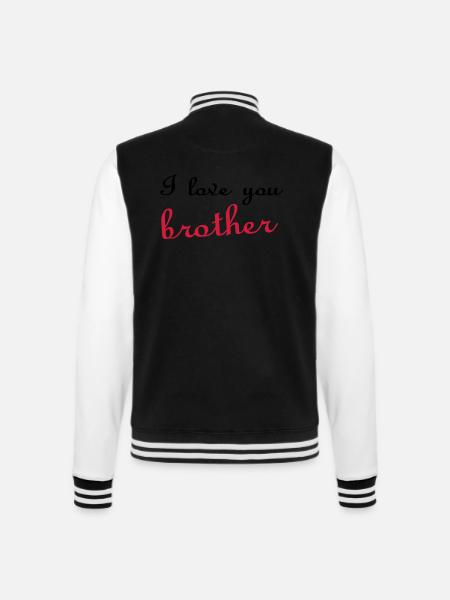 I love you brother - College-Sweatjacke - Schwarz/Weiß