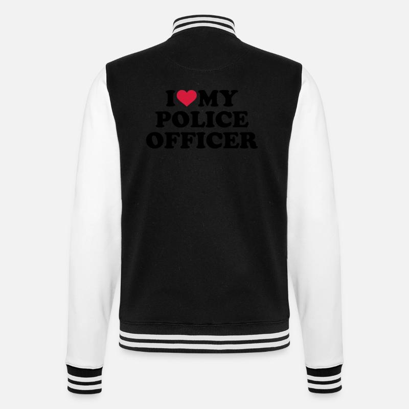 Policier - Veste Teddy - noir/blanc