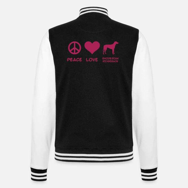 Rhodesian Ridgeback - College-Sweatjacke - Schwarz/Weiß