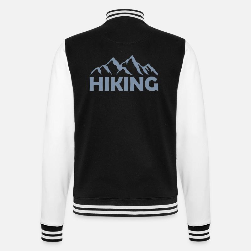 Text Hiking mountains landscape - College Sweat Jacket - black/white